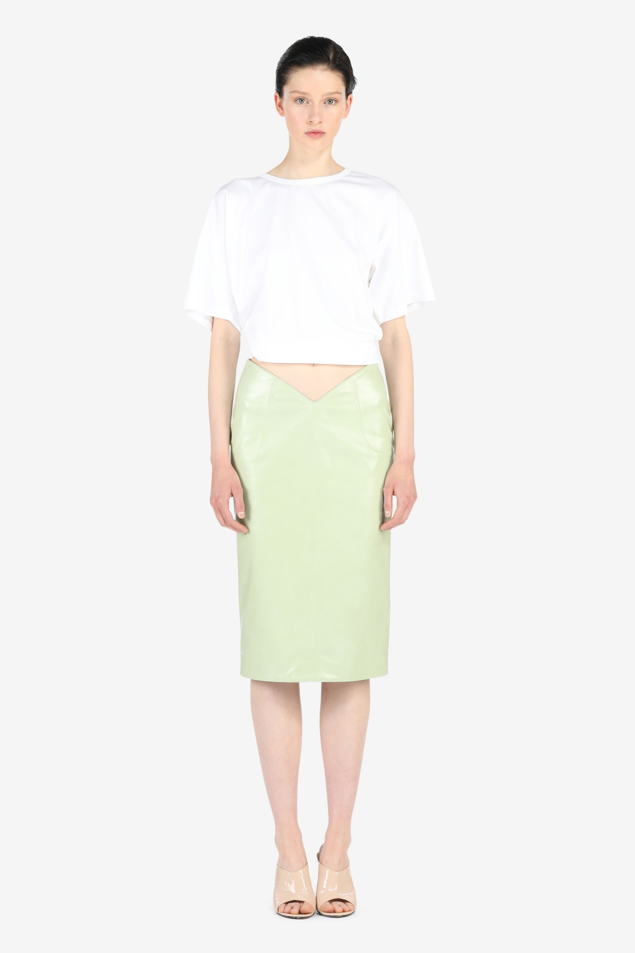 TAILORED LEATHER PENCIL SKIRT - 4