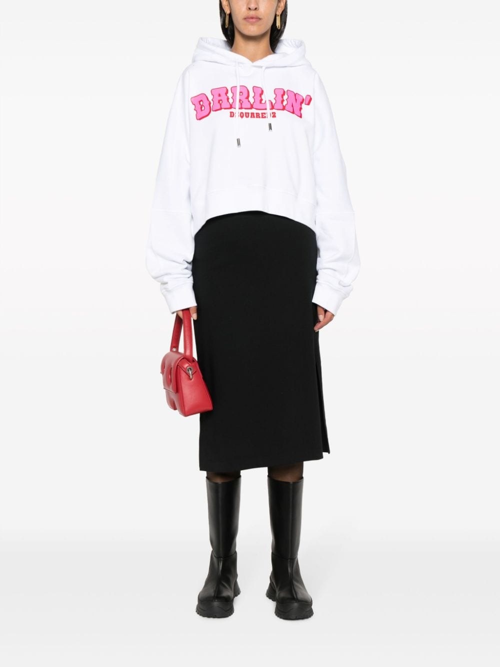 Darlin' logo-print cotton hodie - 2