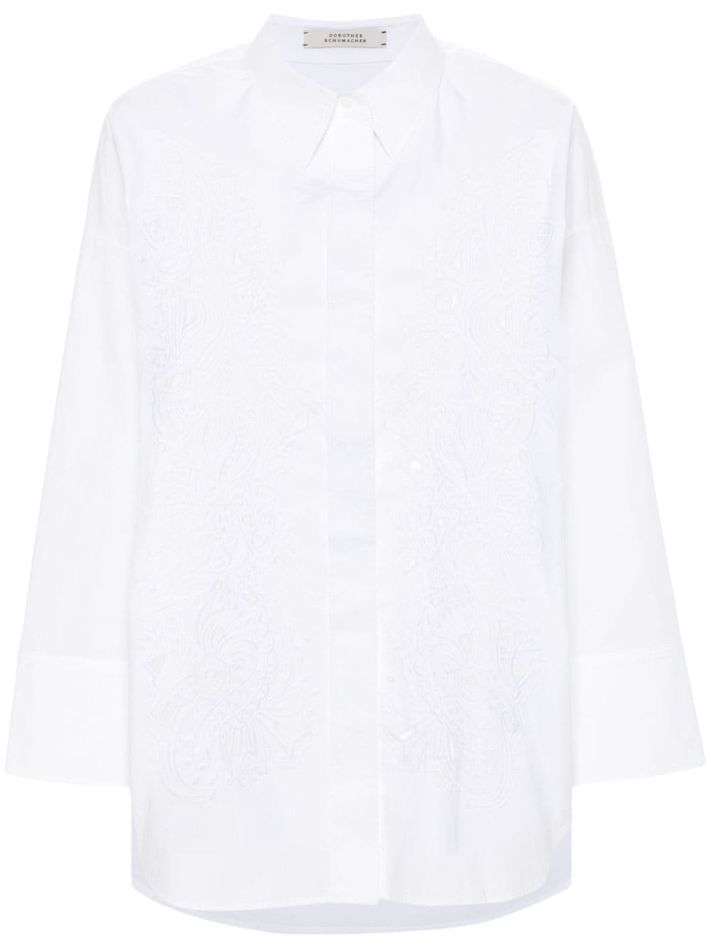 broderie-anglaise cotton shirt - 1