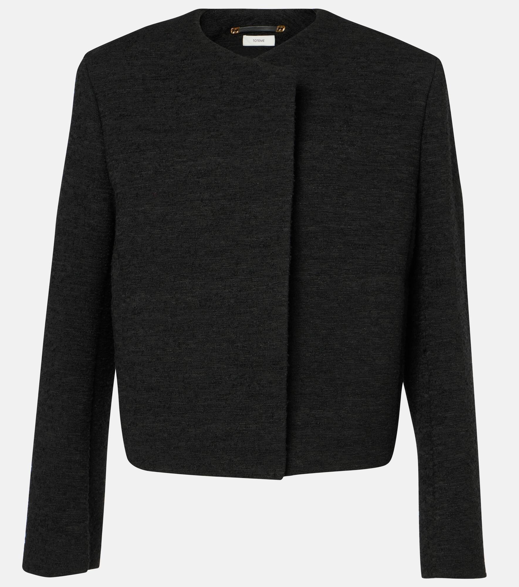Cropped bouclé jacket - 1