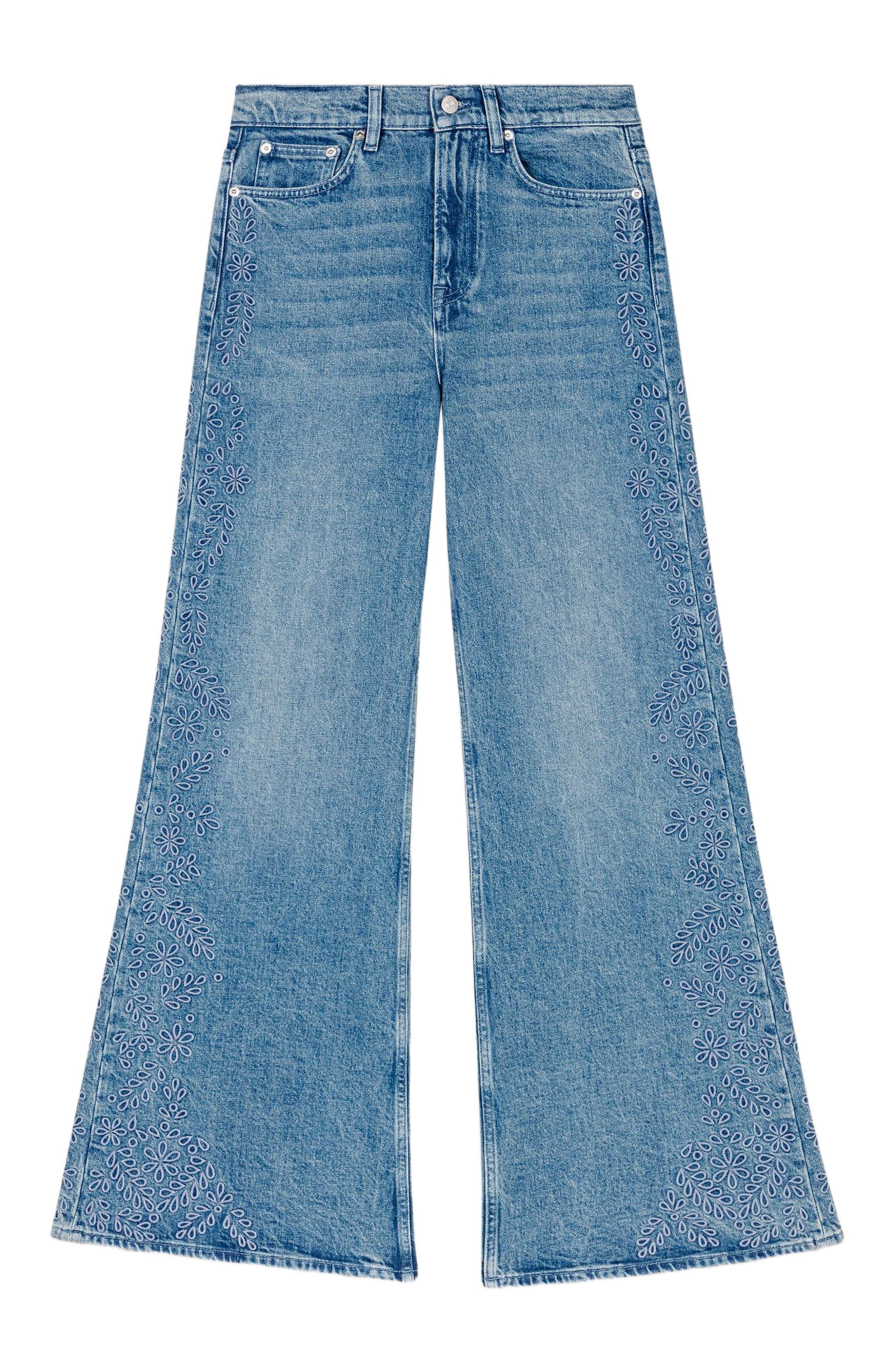 maje Embroidered jeans in Blue at Nordstrom - 8