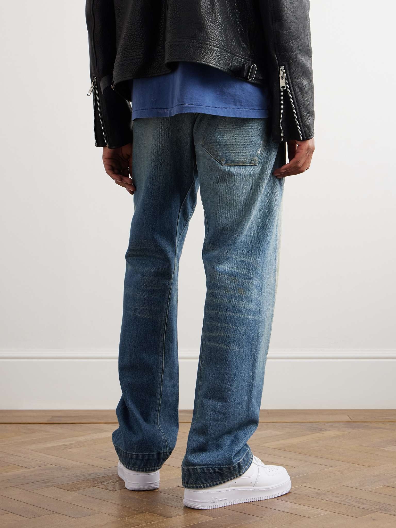 Zip Straight-Leg Distressed Jeans - 4