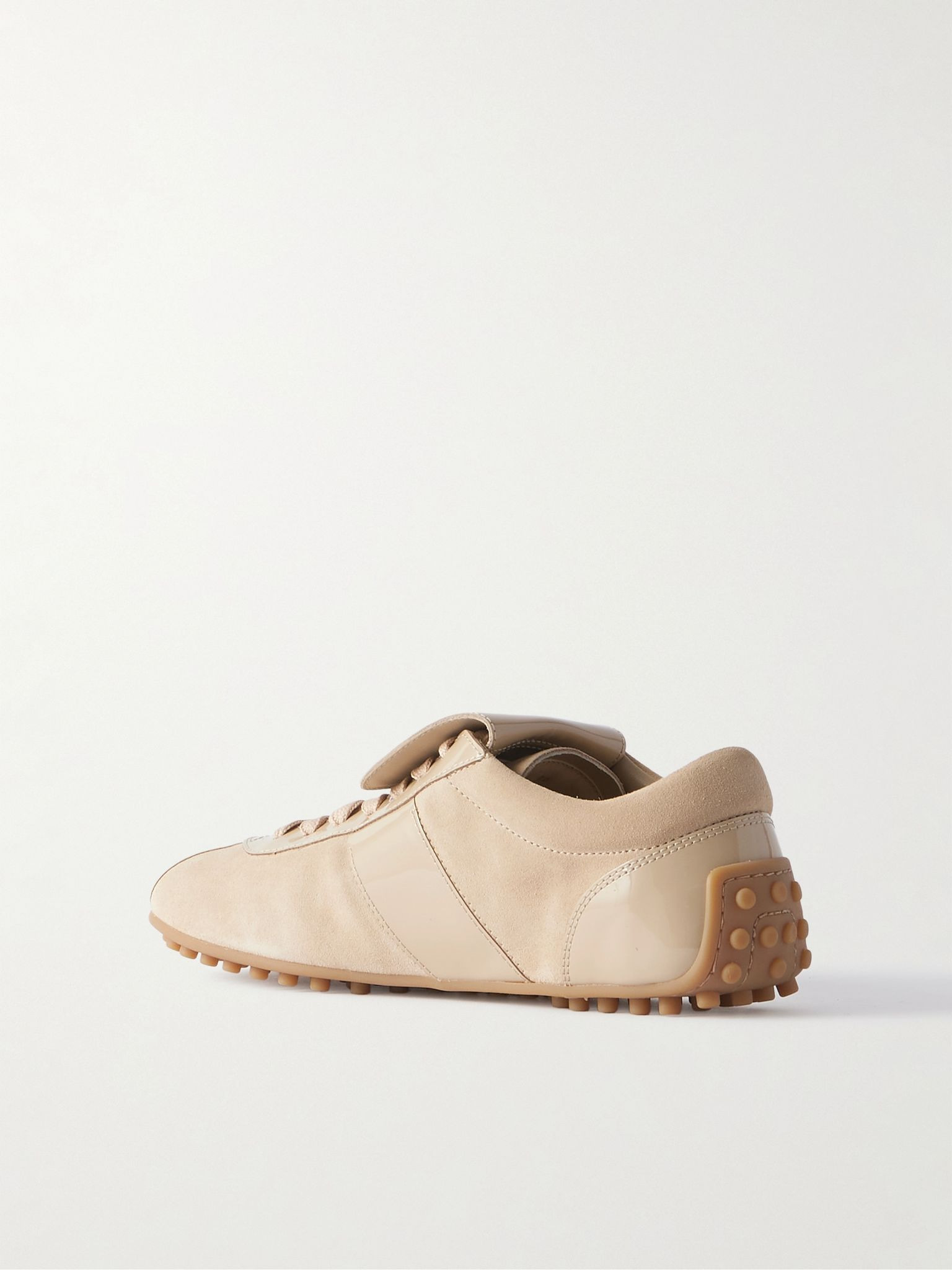 T-Marathon patent-leather and suede sneakers Sand - 3
