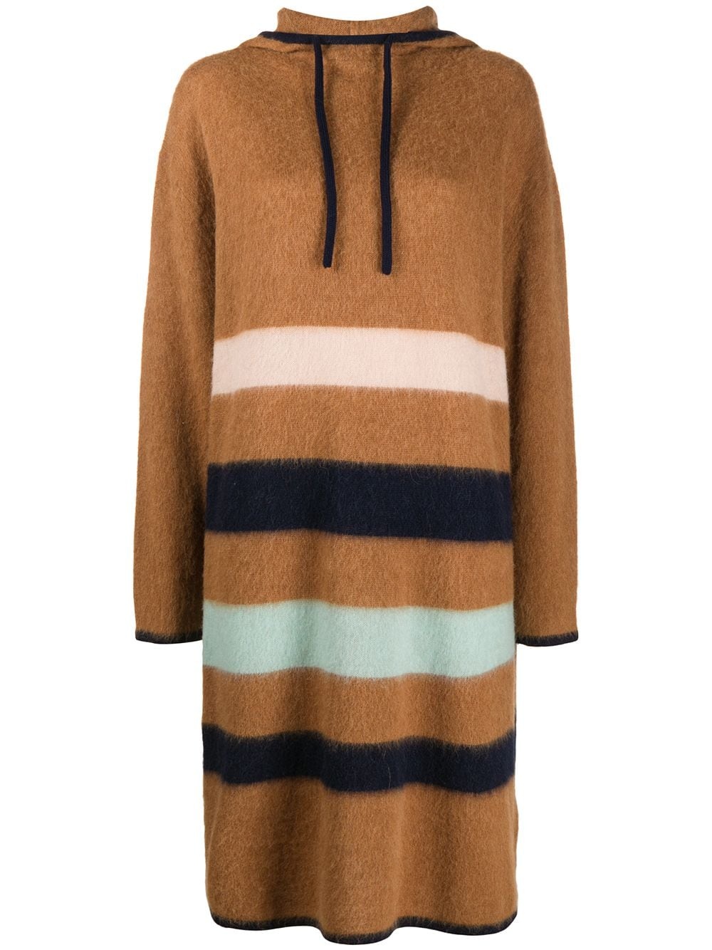 striped hooded knitted dress - 1