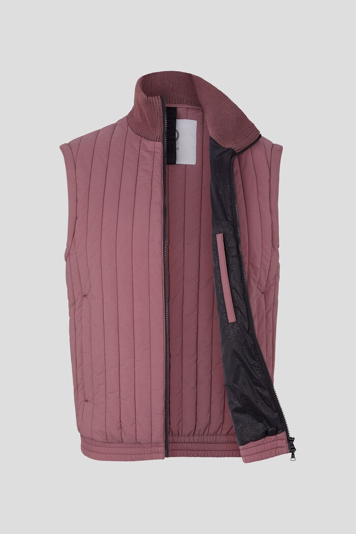 Tony Quilted waistcoat in Blackberry red - 2