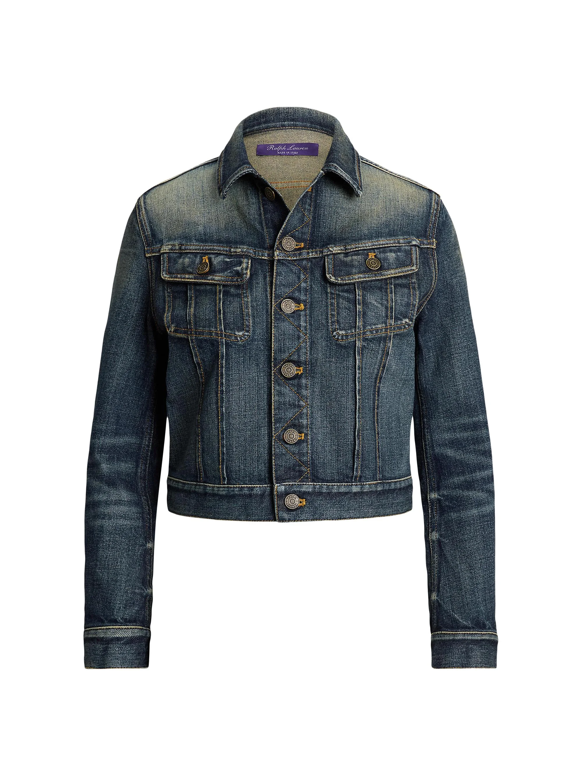 Women's Rigby Cropped Denim Trucker Jacket - Telluride Indigo - 1