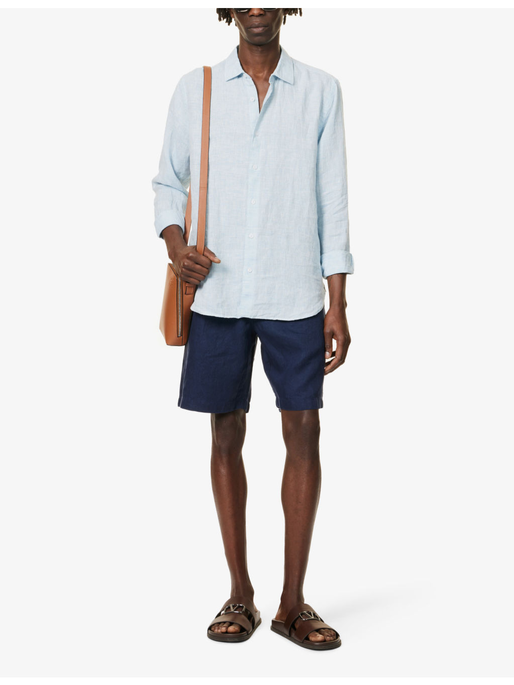 Giles long-sleeve regular-fit linen shirt - 2
