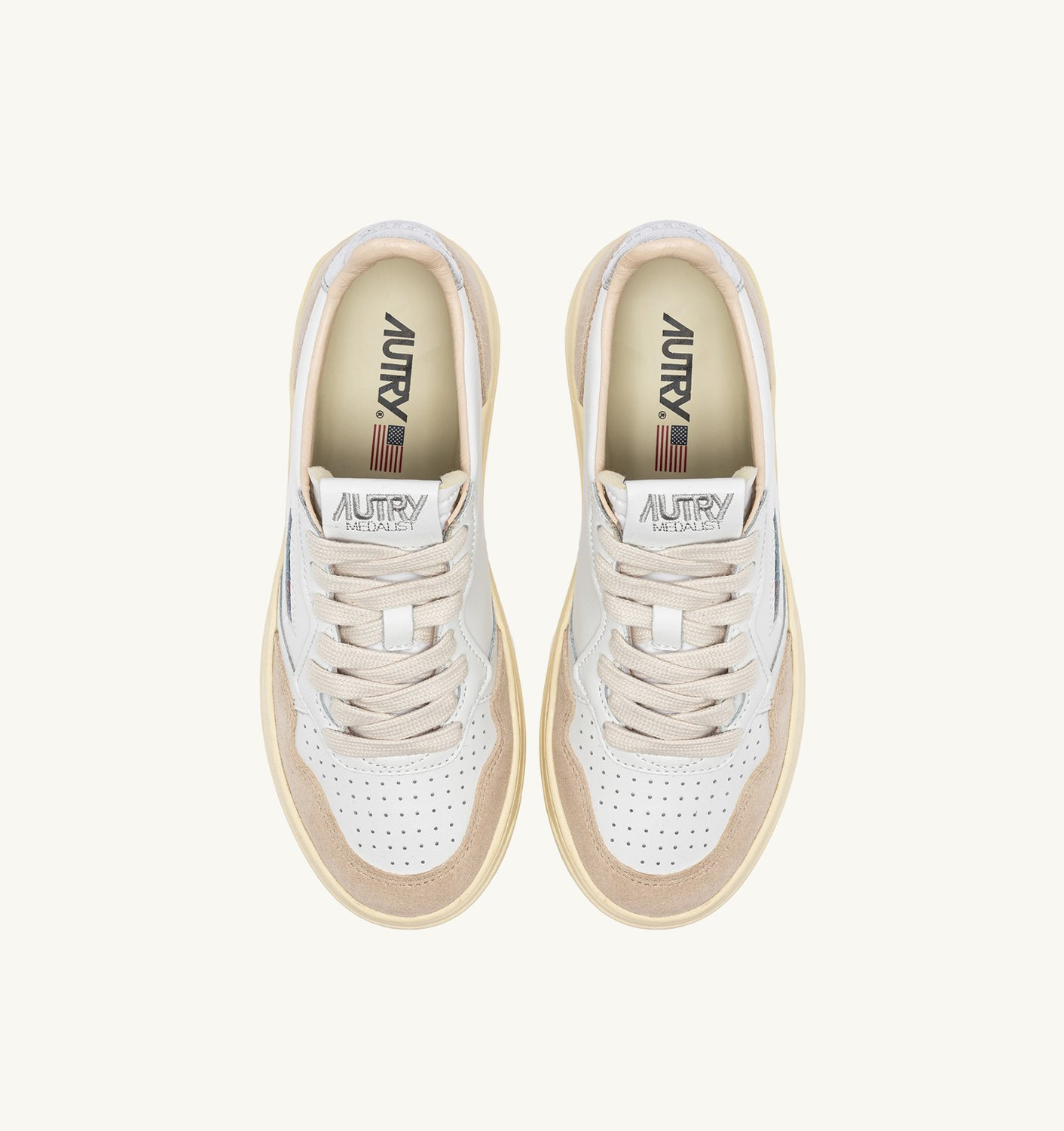 MEDALIST LOW SNEAKERS IN WHITE AND SILVER LEATHER - 5