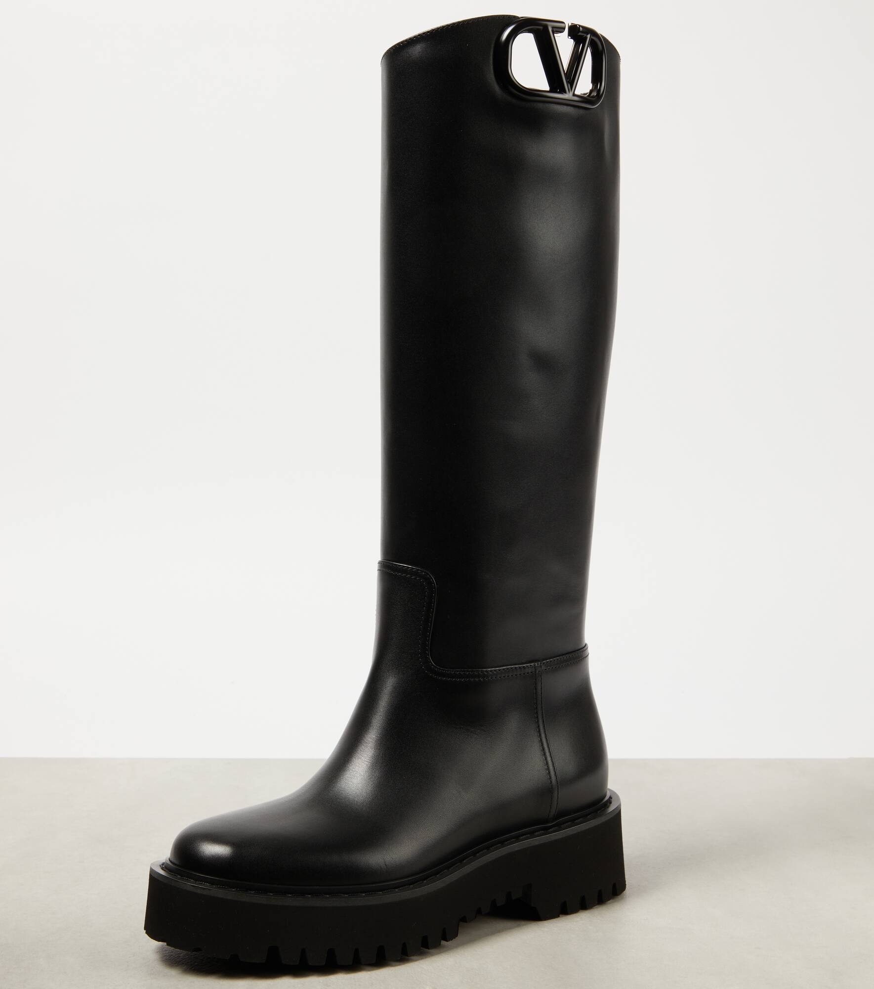 VLogo Signature leather rain boots - 6