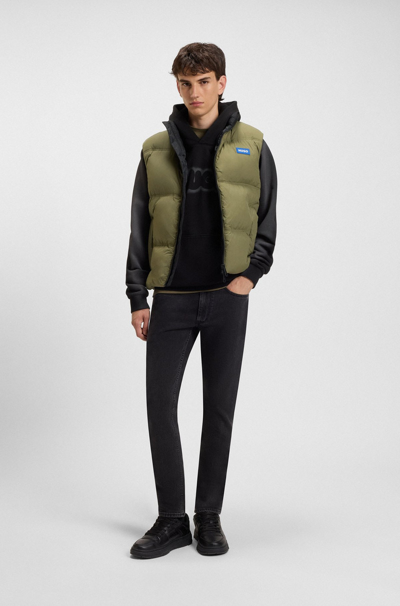 HUGO WATER-REPELLENT GILET WITH BLUE LOGO BADGE outlook