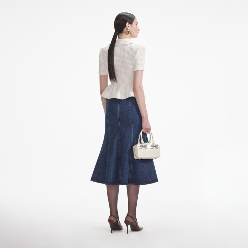self-portrait Cream Textured Knit Top outlook