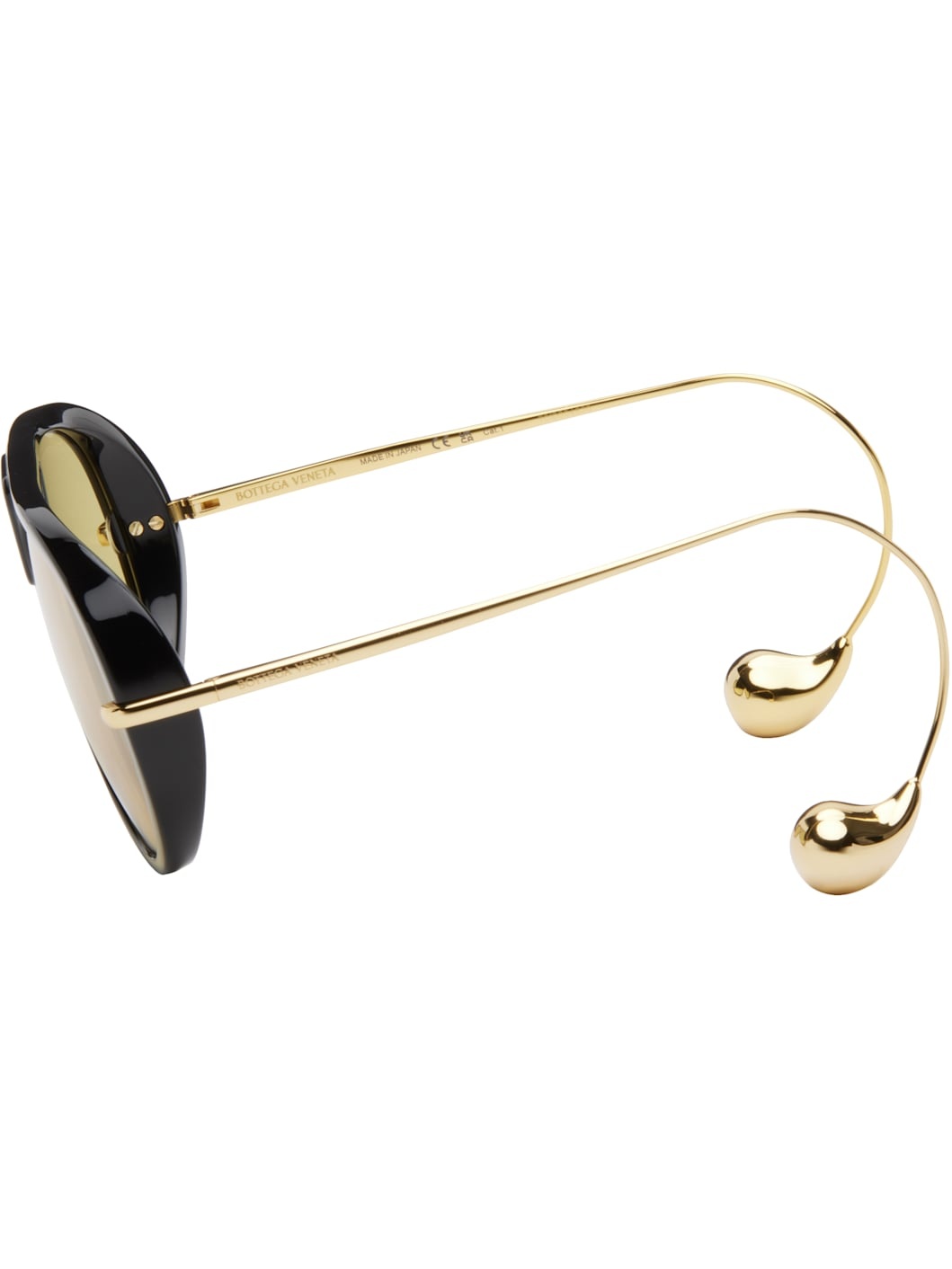 Black & Gold Drop Aviator Sunglasses - 3