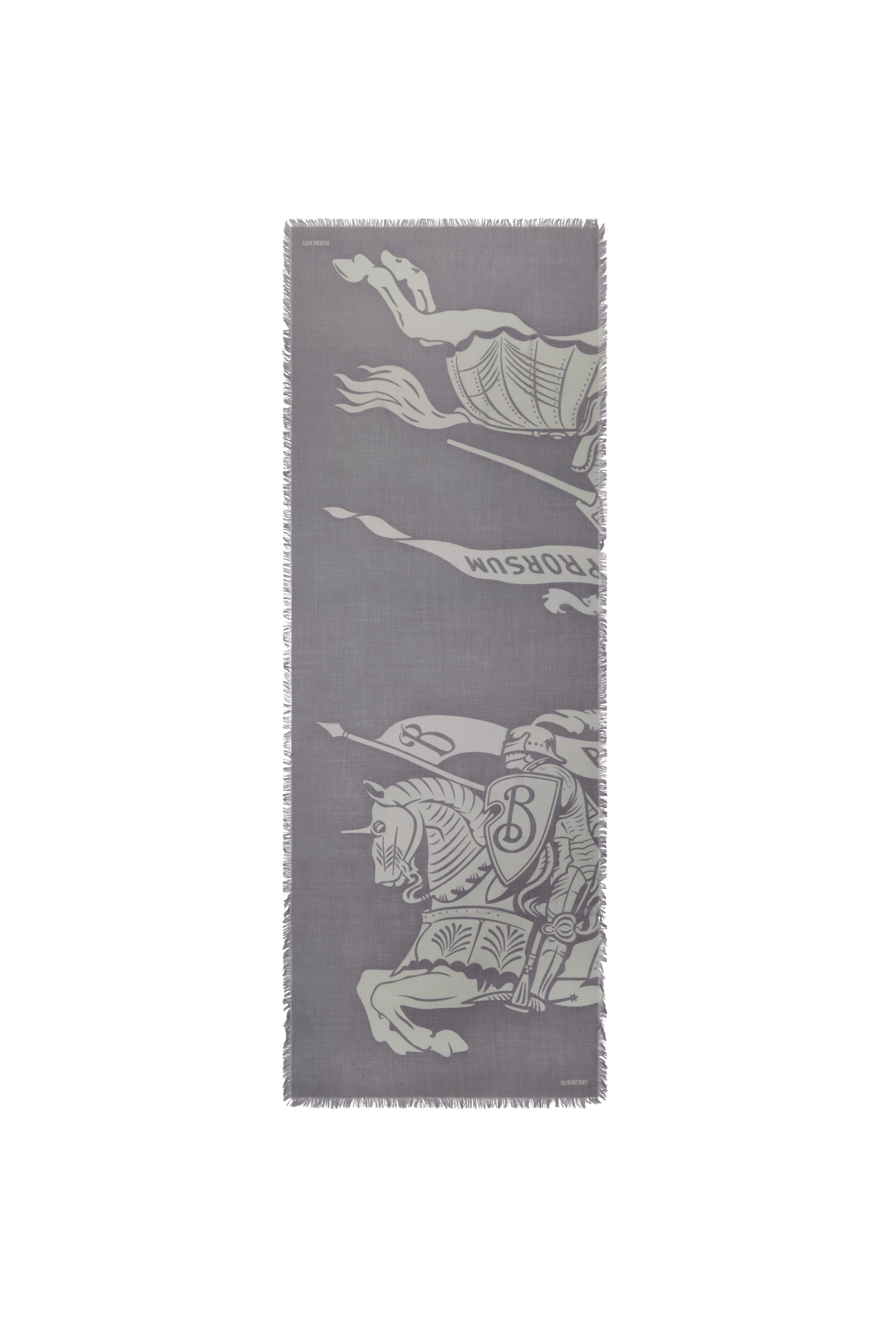 burberry Wide EKD Wool Scarf in Mist at Nordstrom - 6