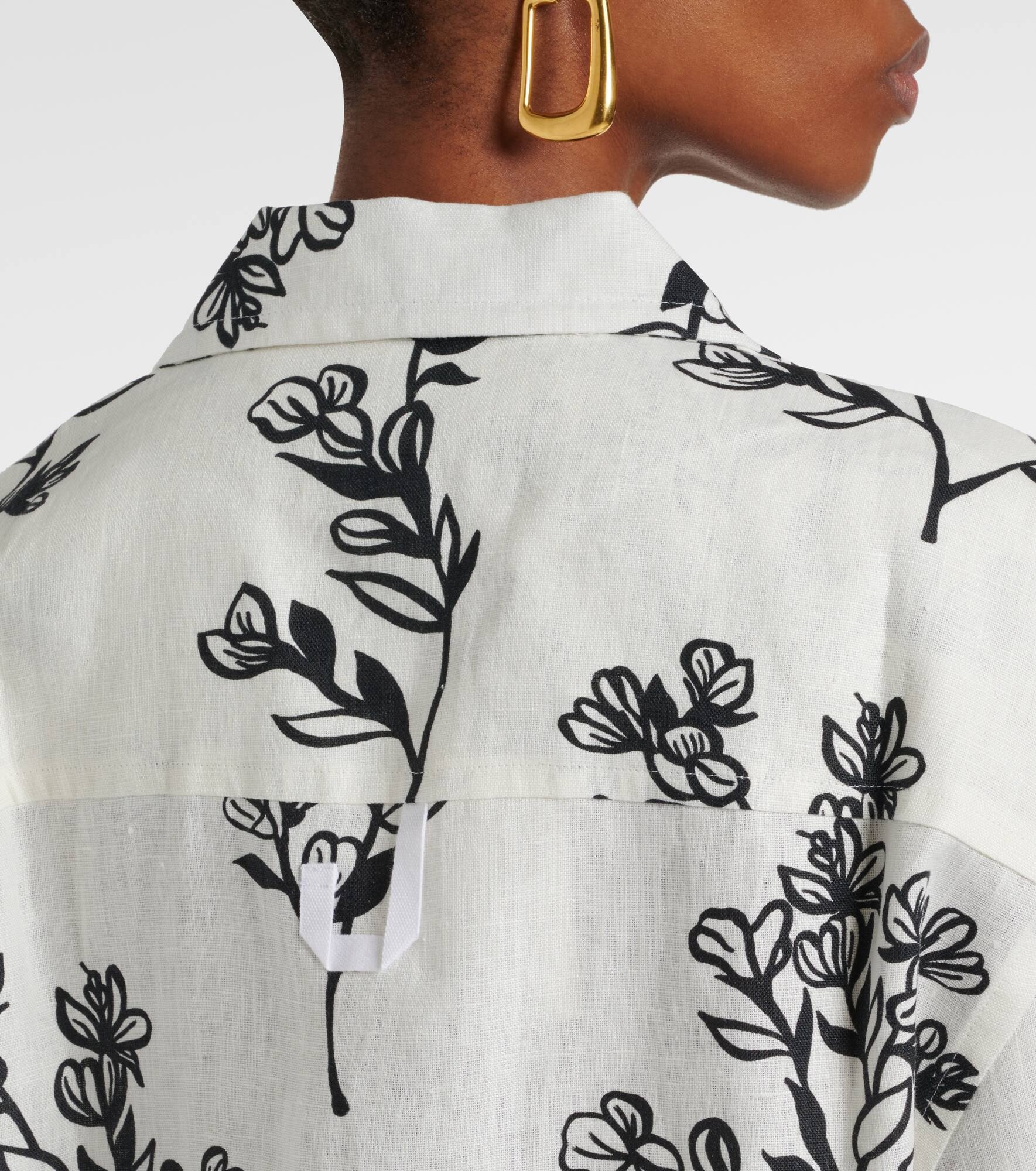 Jean floral linen bowling shirt - 5