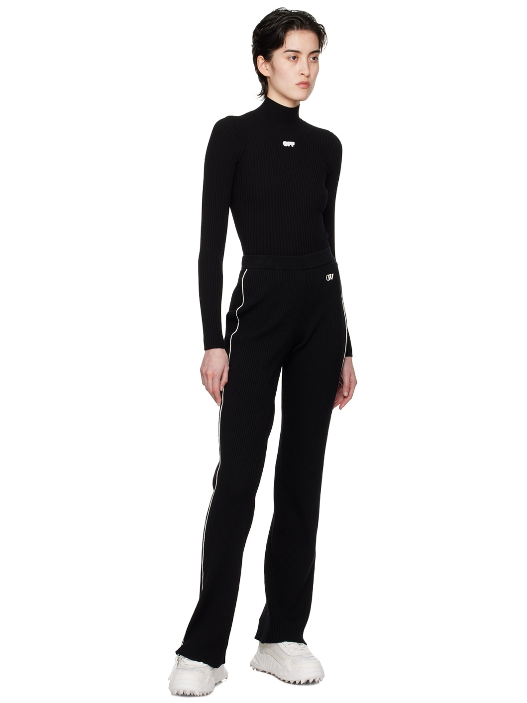 Black Piping Lounge Pants - 4
