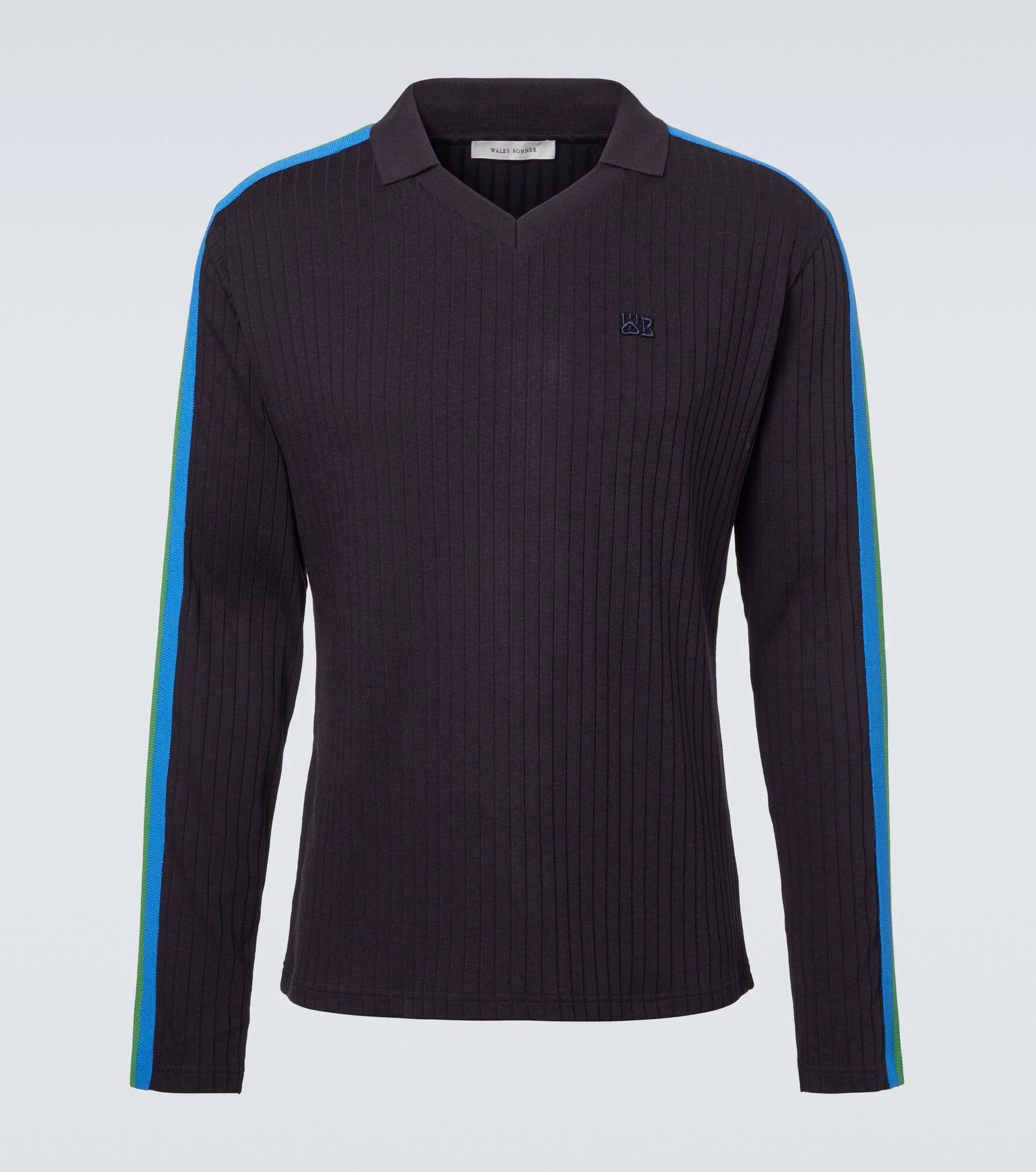 Ribbed-knit polo sweater - 1