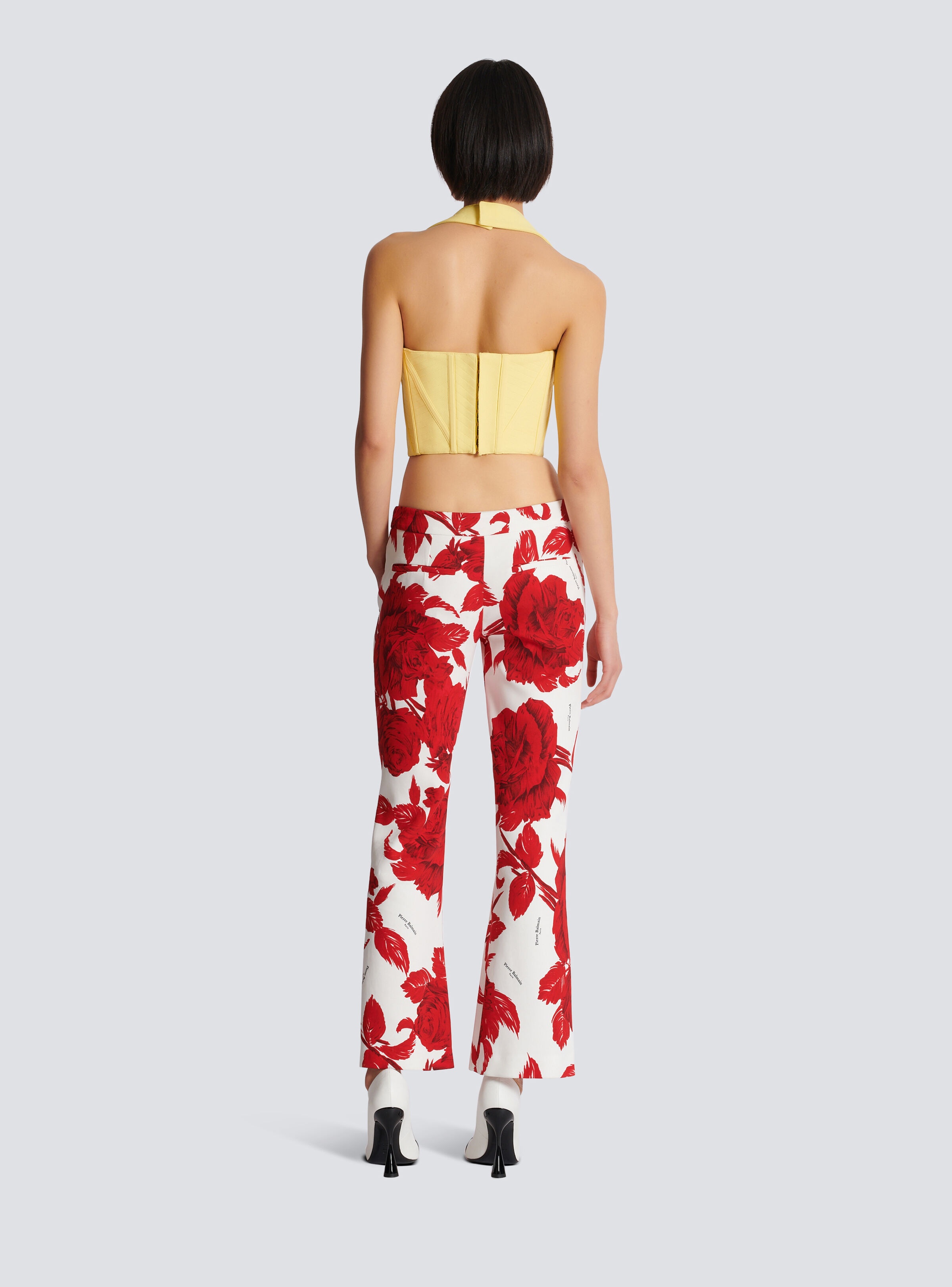 Crepe halterneck crop top - 4