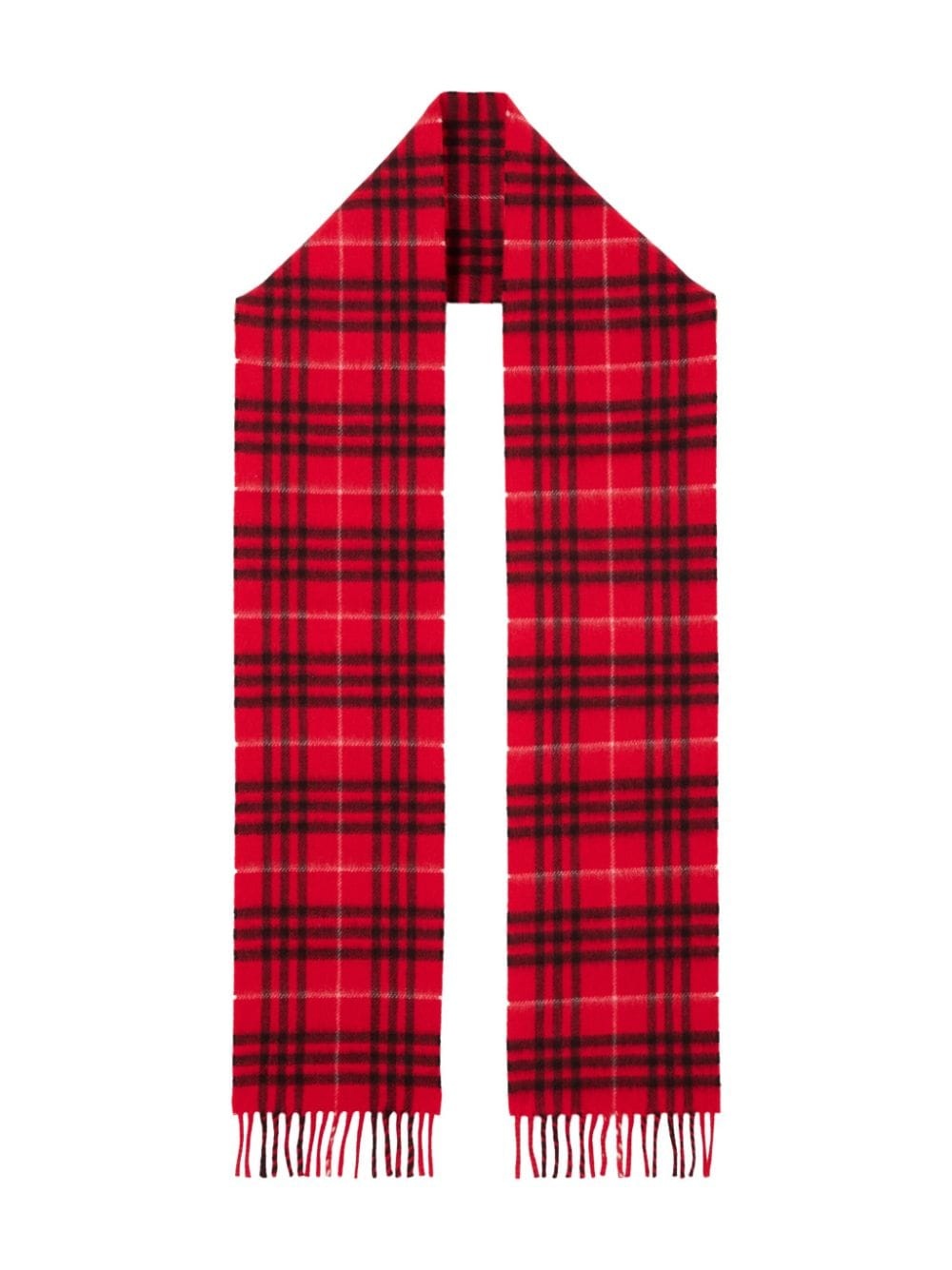 checkered cashmere fringed scarf - 4