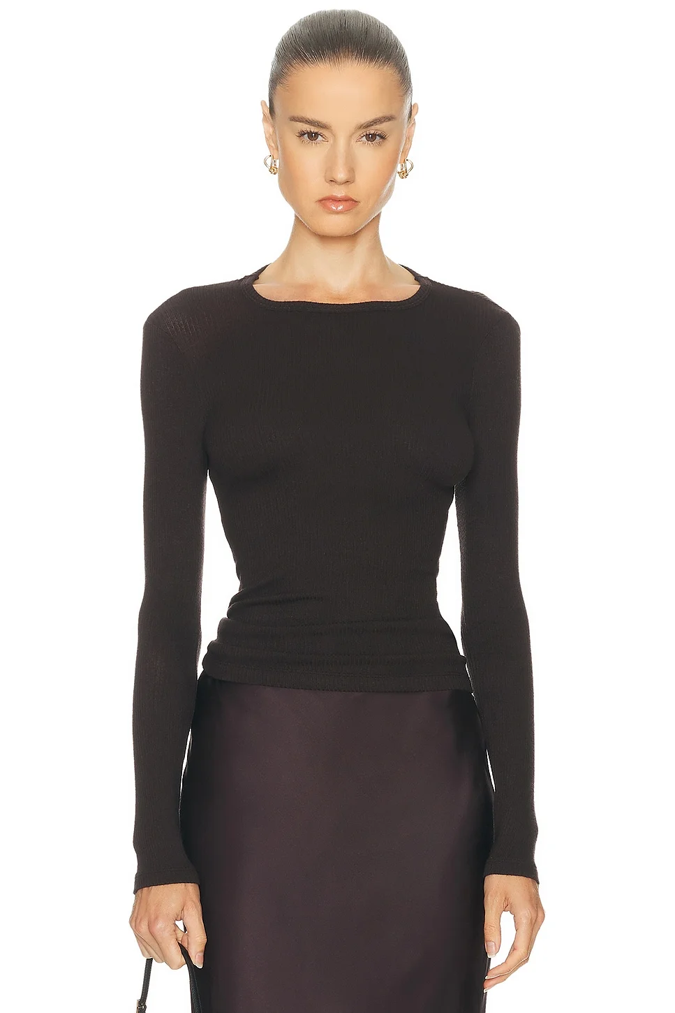 Quincy Long Sleeve Fitted Crewneck Tee - 1