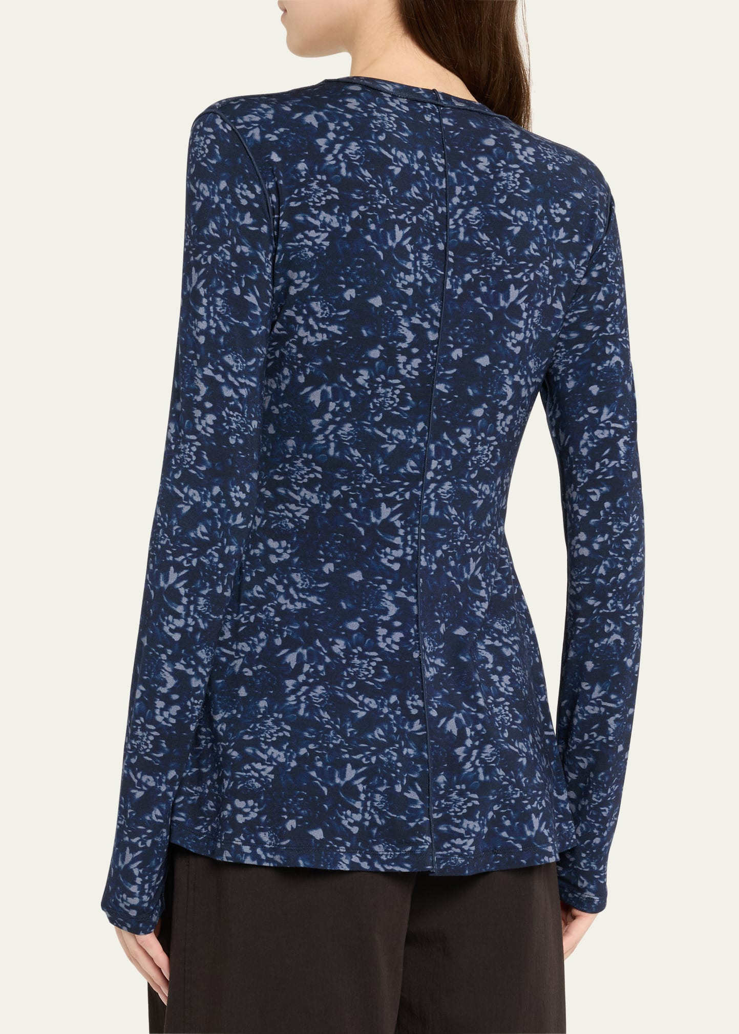 Audrey Long-Sleeve Printed Jersey Top - 3