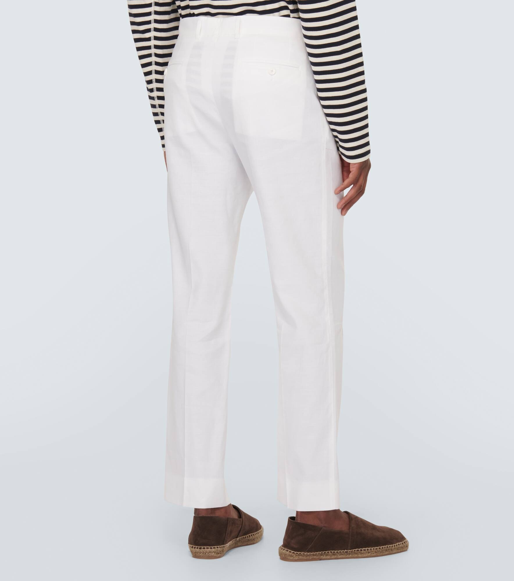 Linen-blend straight pants - 4