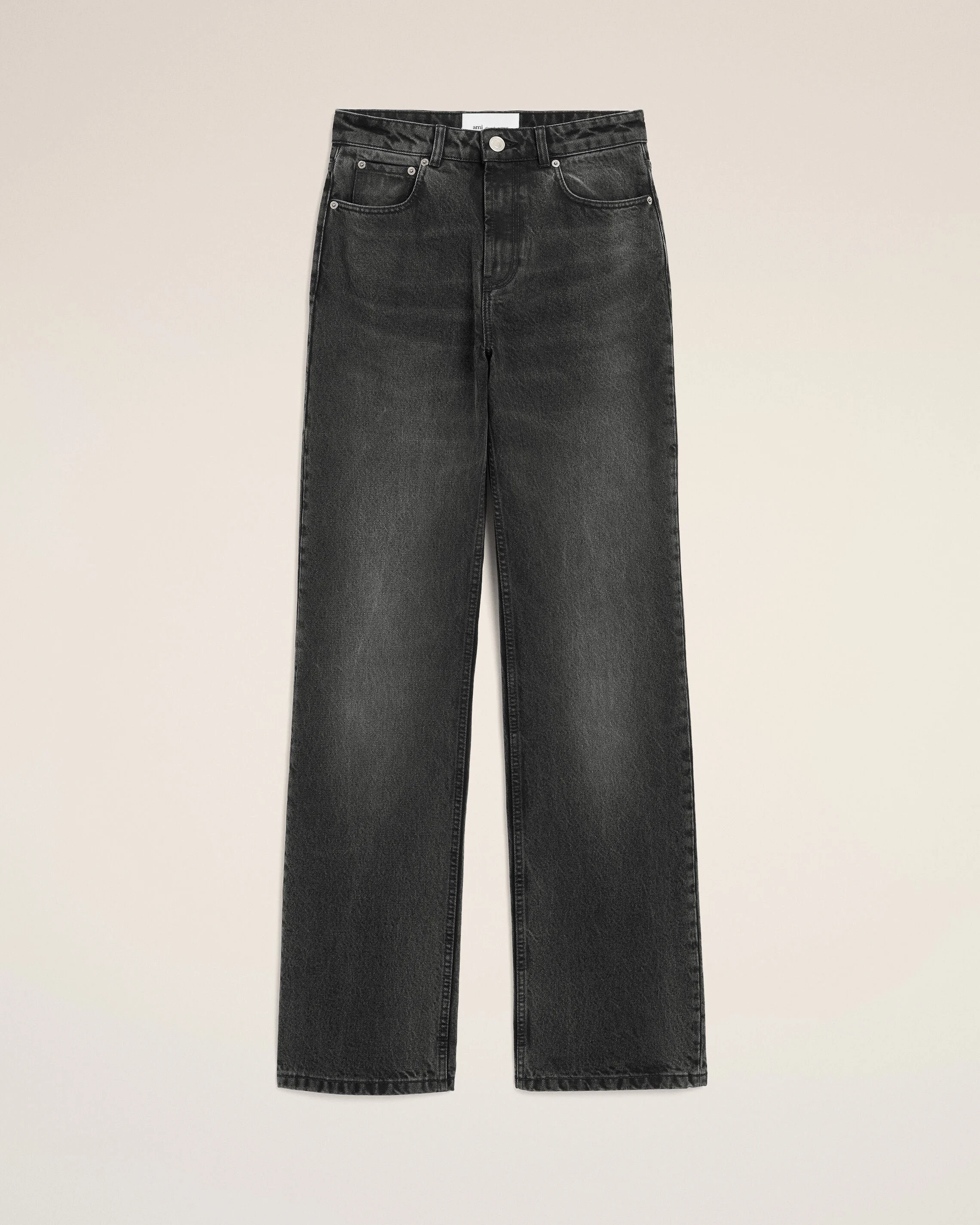 BLACK COTTON LARGE FIT JEANS - 1