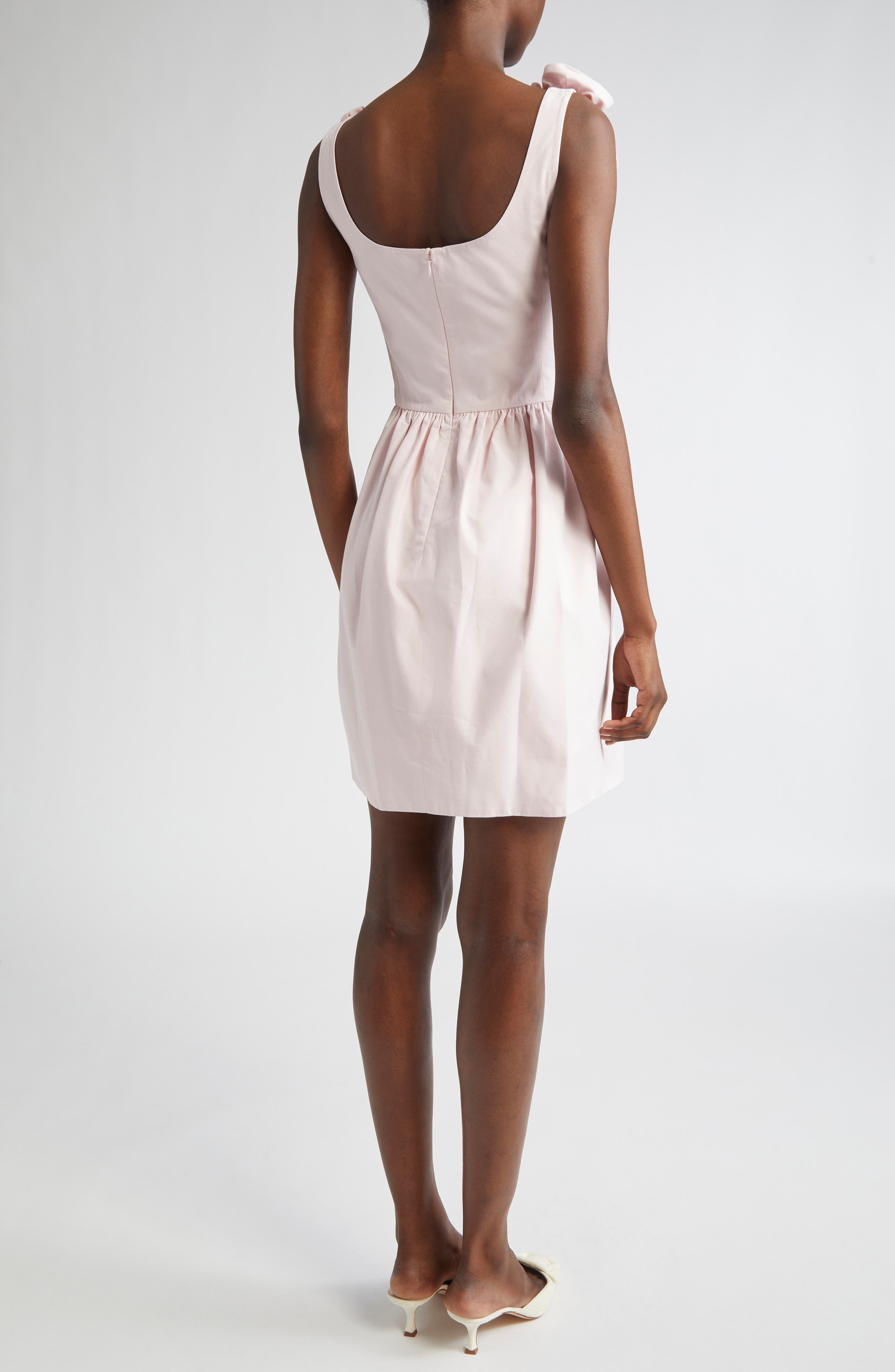 Giambattista Valli Rosette Embellished Cotton Poplin Minidress in Pale Rose at Nordstrom - 2