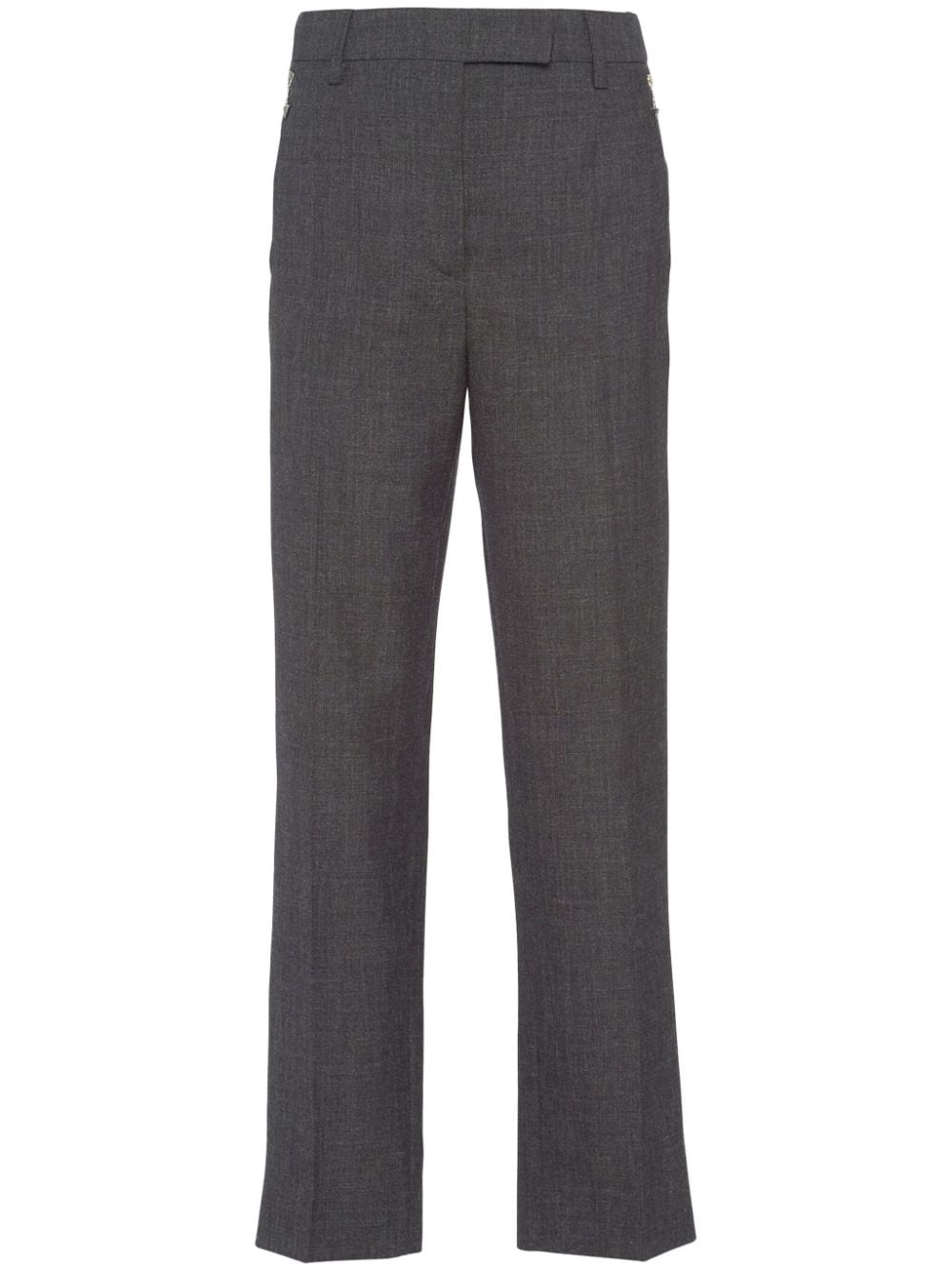 zip-pocket cropped trousers - 1