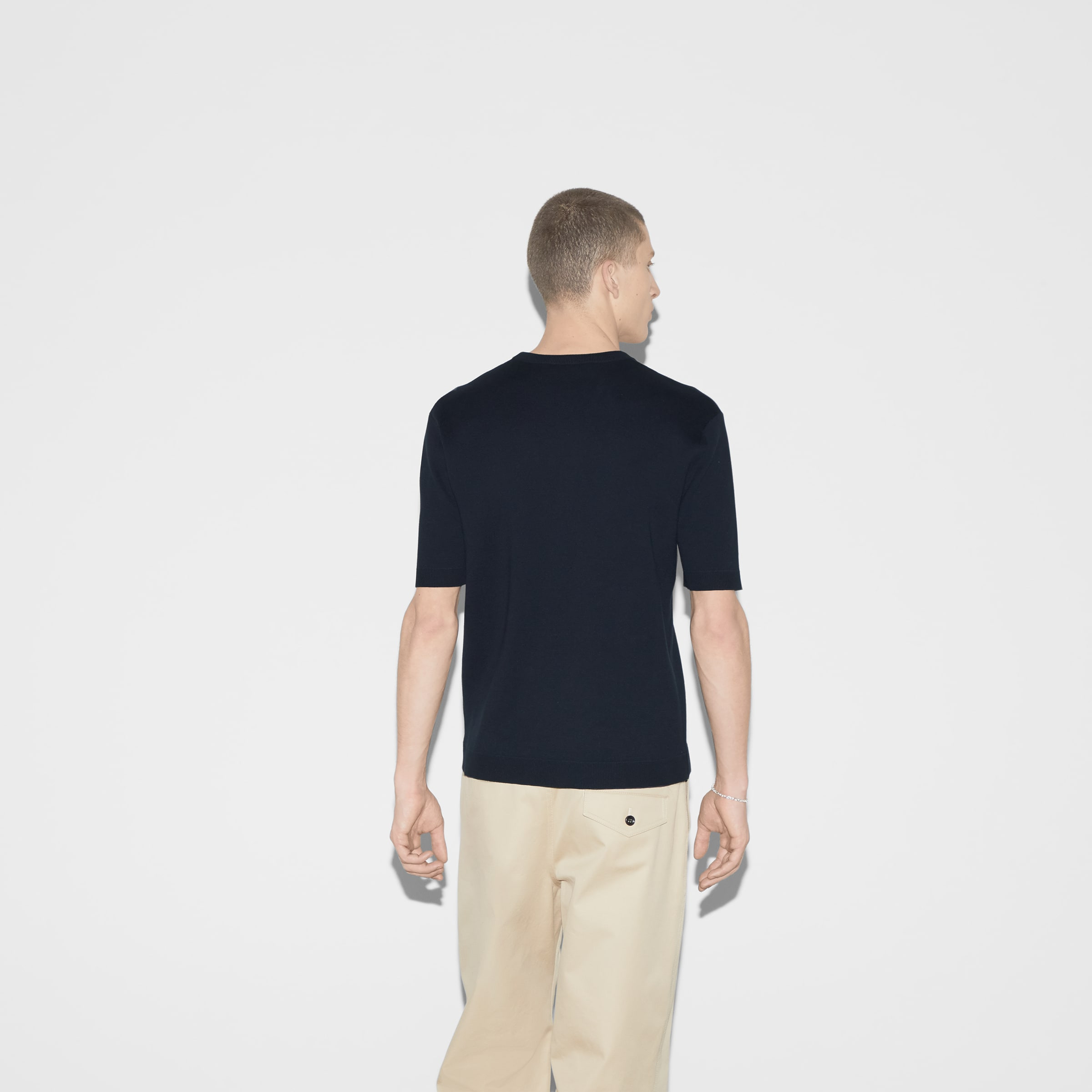 Silk cotton T-shirt with Gucci intarsia - 4