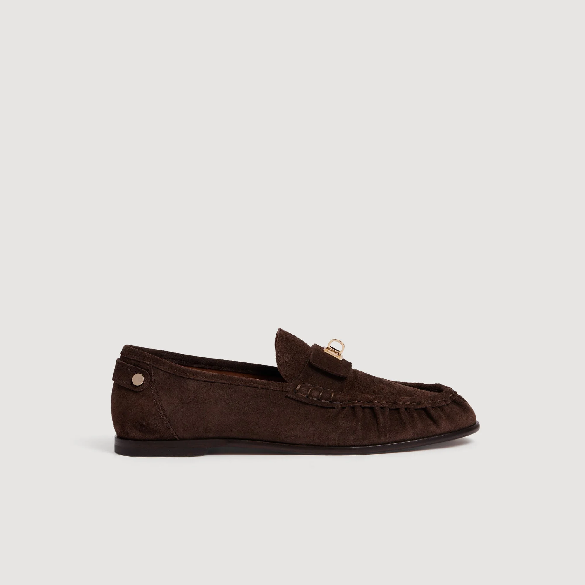 SUEDE LOAFERS WITH CLASP - 1