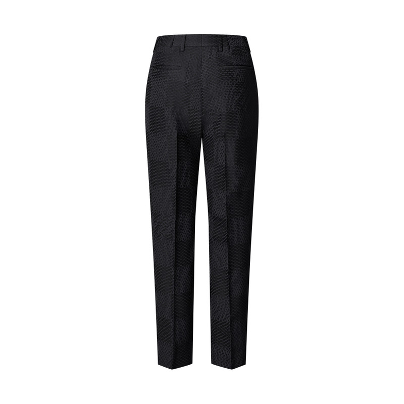 Jacquard Damier Wool-Silk Blend Cigarette Pants 3
