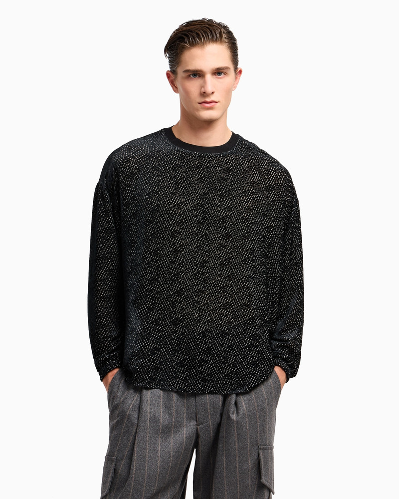 GIORGIO ARMANI CREW-NECK SHIRT IN PRINTED VISCOSE AND SILK outlook