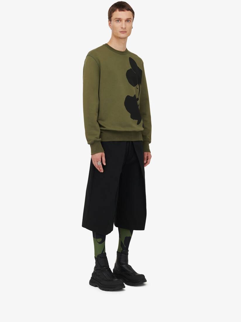 Men's Orchid Sweatshirt in Khaki/black - 3