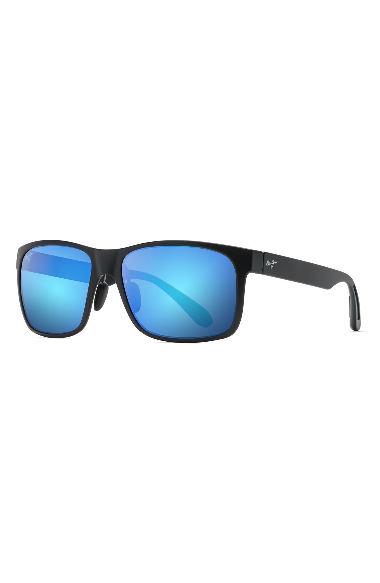 Maui Jim Red Sands Polarized 59mm Sunglasses in Matte Black/Blue Hawaii at Nordstrom - 2
