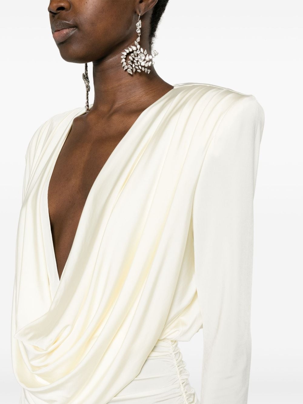 draped mini dress - 9