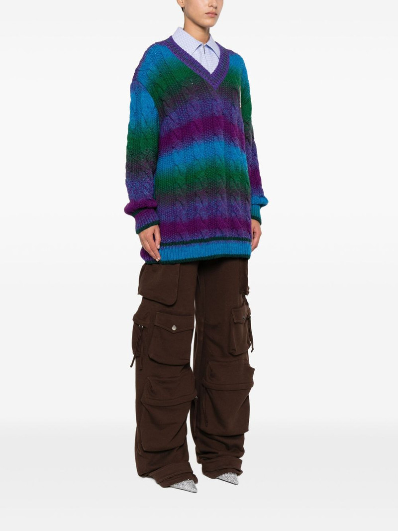 cable-knit V-neck sweater 3