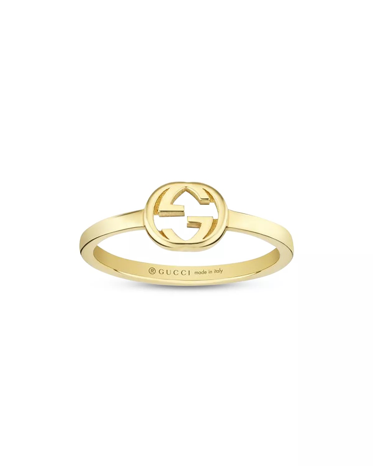 18K Yellow Gold Interlocked G Polished Ring - 1