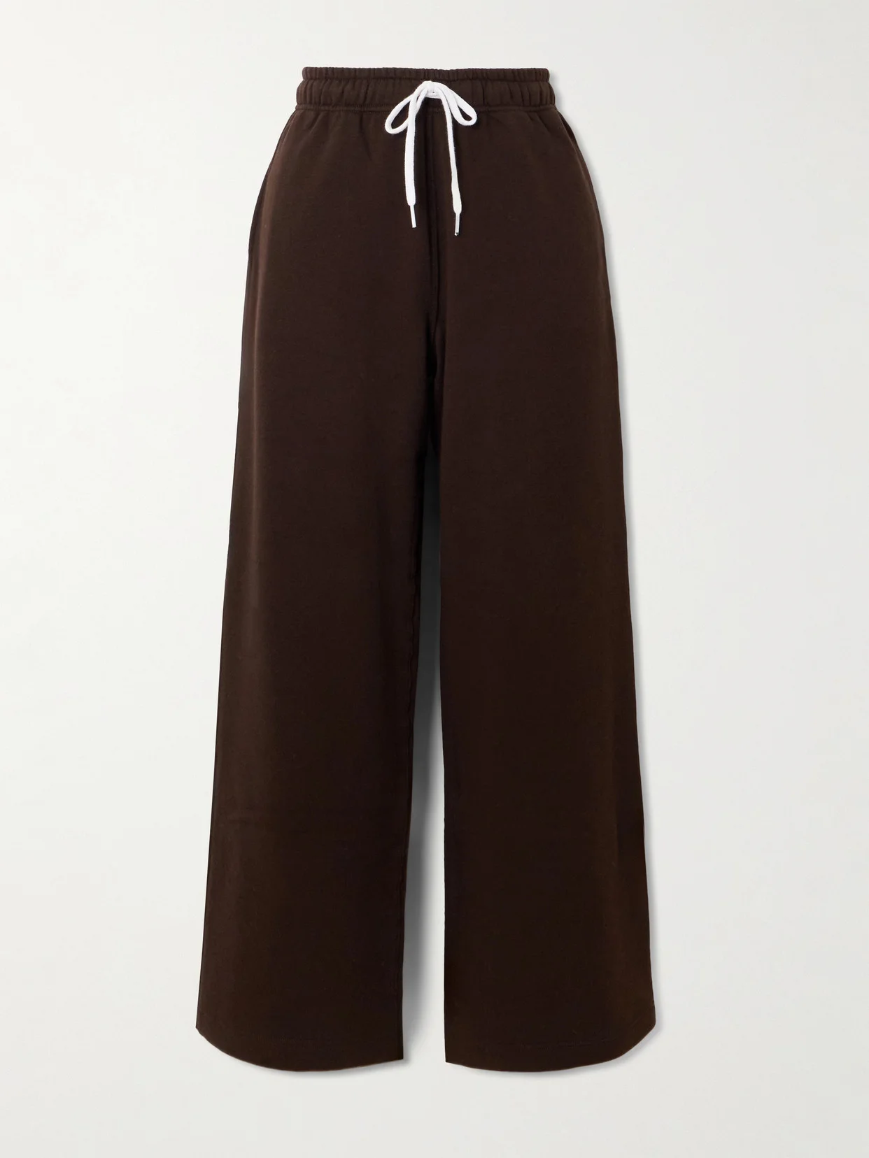 Cotton-blend Jersey Wide-leg Track Pants - 1