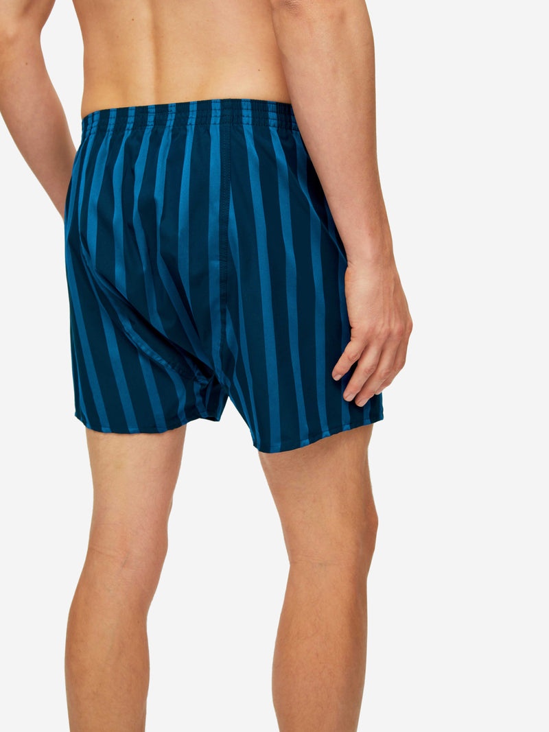 Men's Classic Fit Boxers Royal 218 Cotton Satin Navy - 6