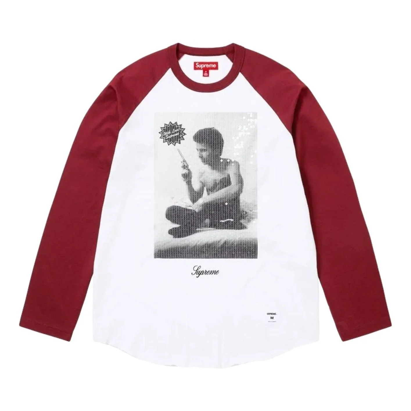 Supreme x Larry Clark FW26 Sequin Raglan L/S T-Shirt 'Burgundy' SUP-FW26-052-BGD - 1