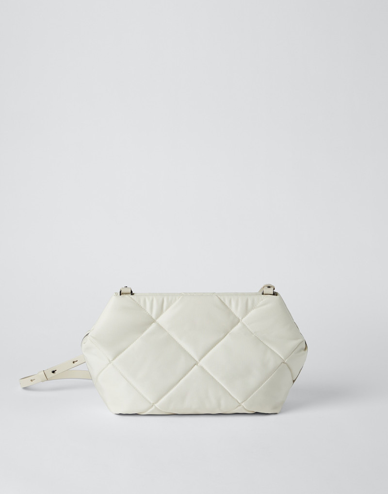 Matelassé nylon bag with shiny trim 1