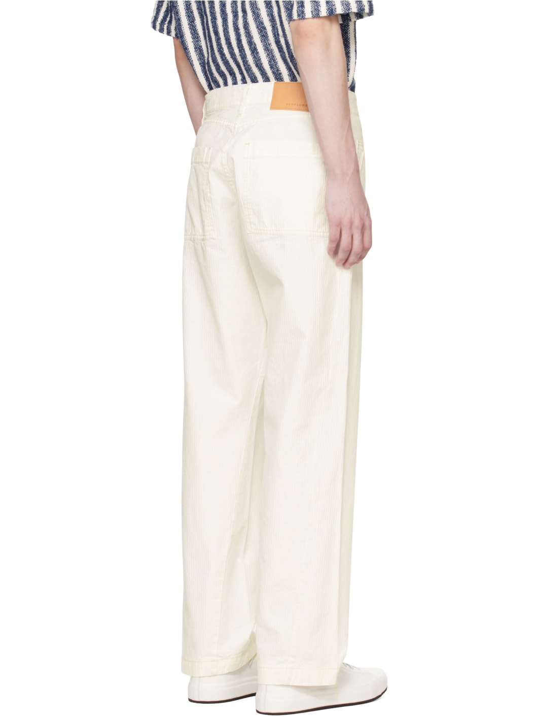 White Twist Work Trousers - 3