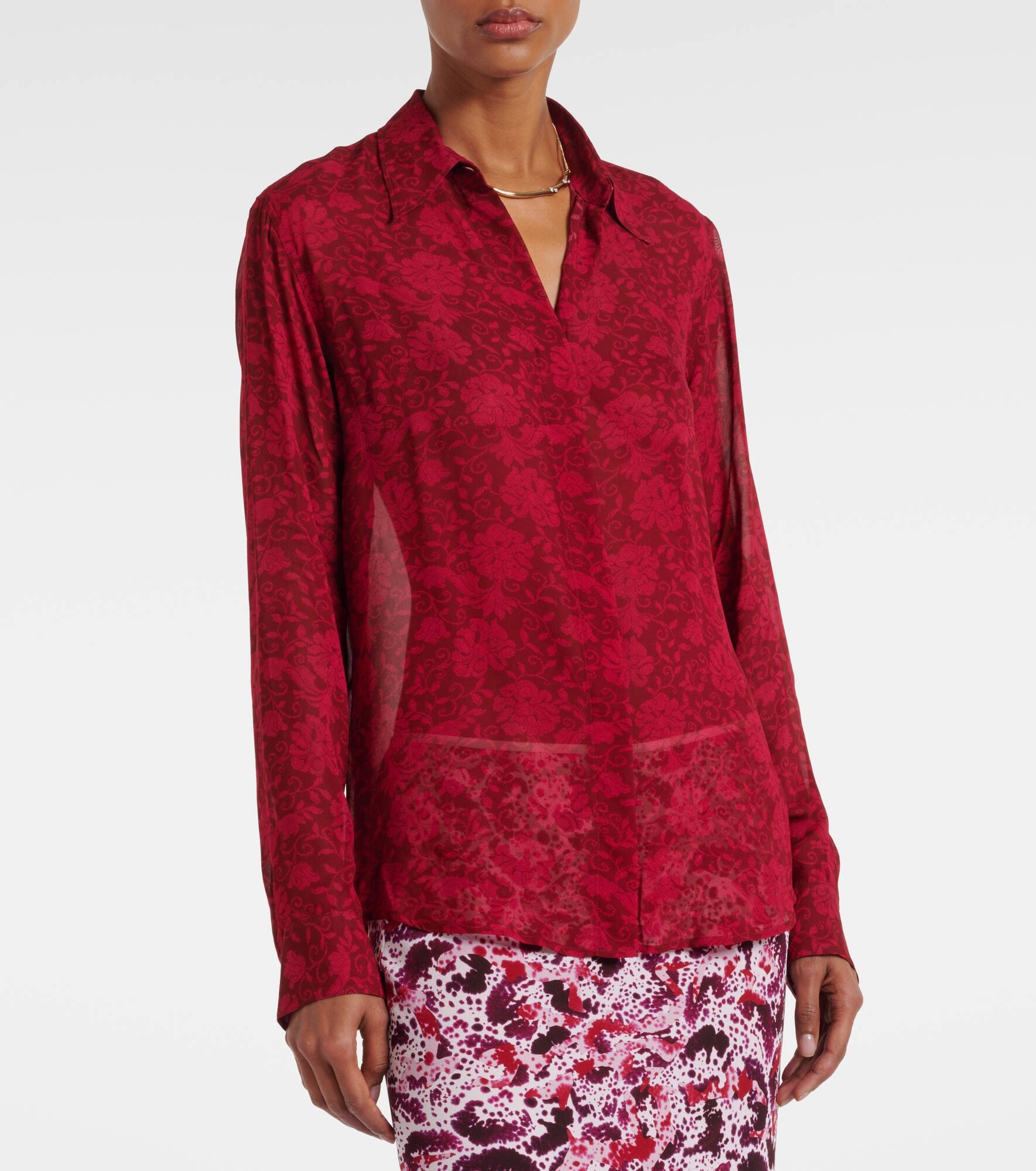 Floral jacquard shirt - 6