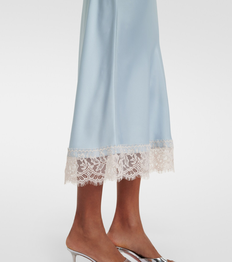 Cydney lace-trimmed satin midi skirt 5