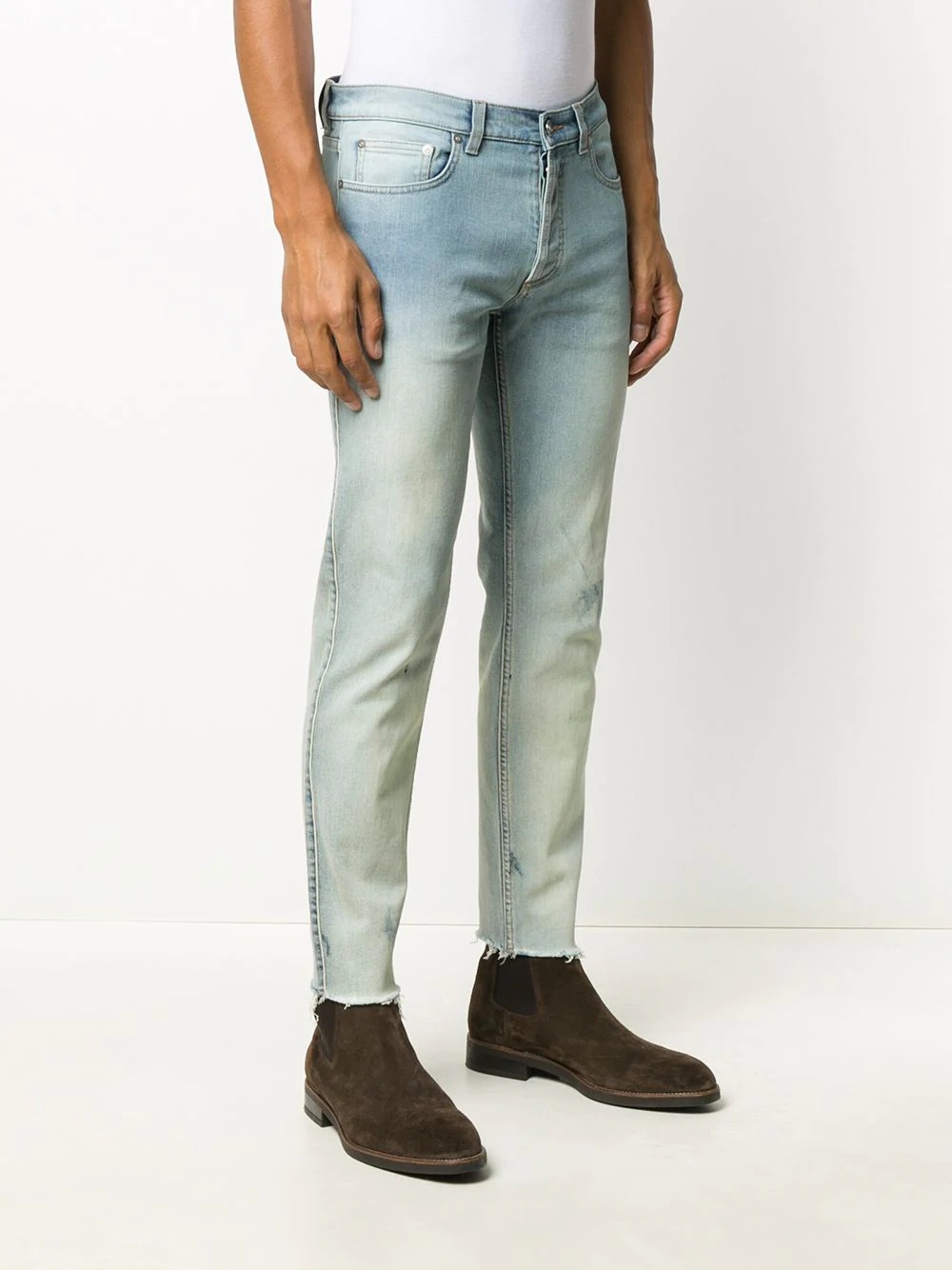 faded raw-edge jeans - 3