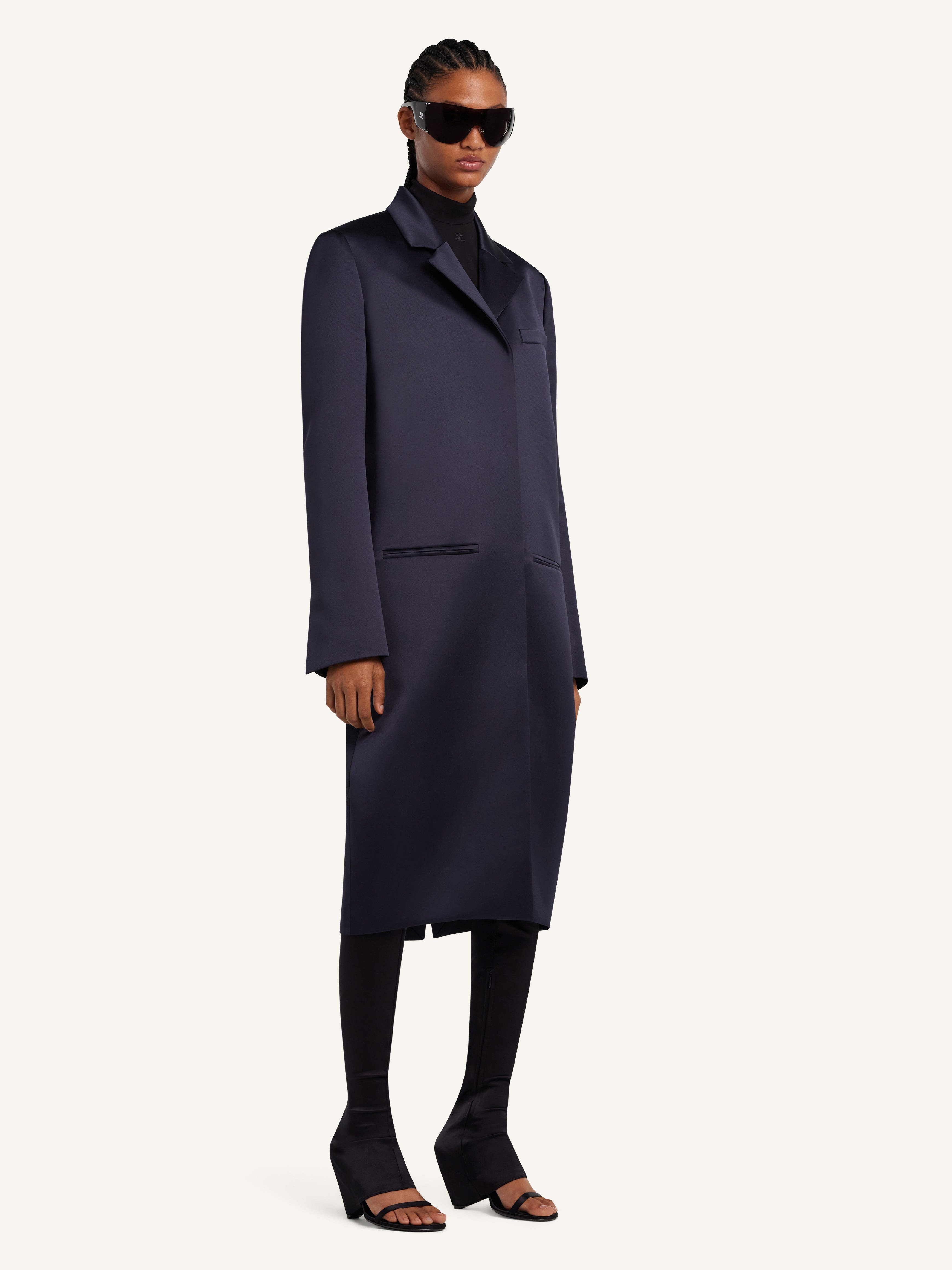 HERITAGE BELTED SATIN COAT - 3
