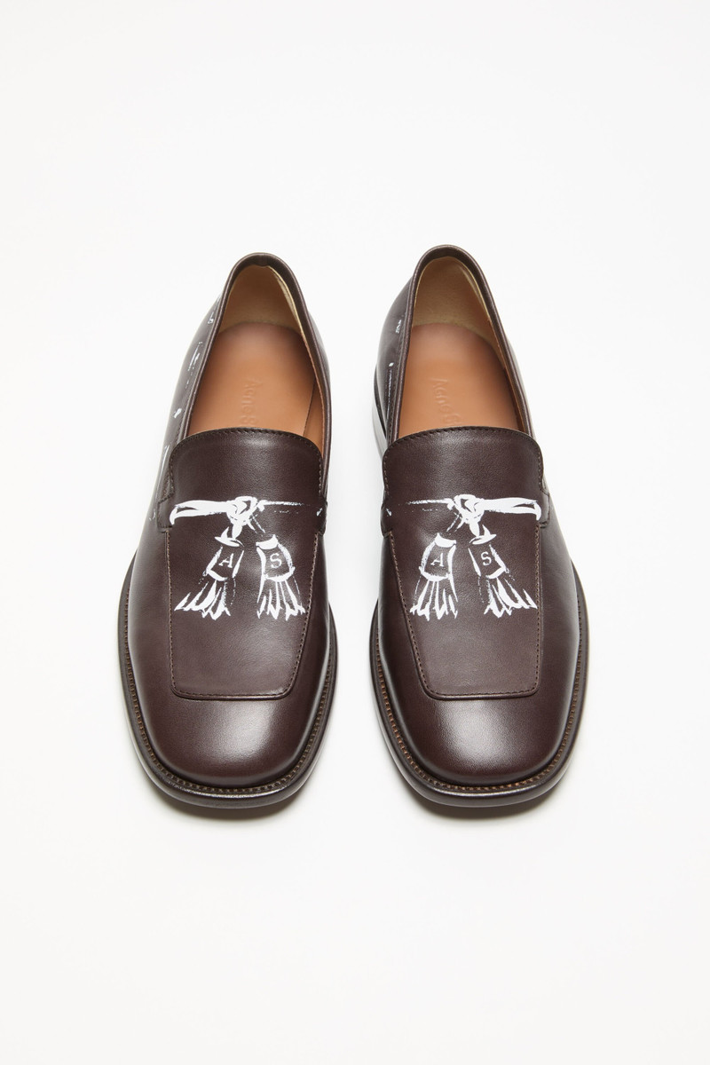 Acne Studios Printed leather loafers - Dark brown outlook
