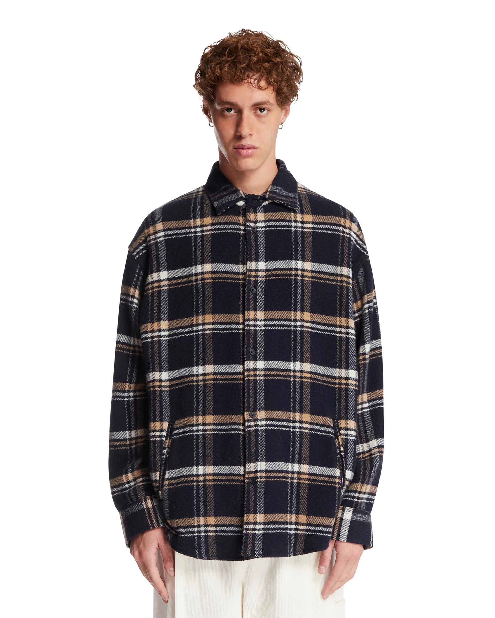 Blue Keanu Wool and Cashmere Shirt - 1