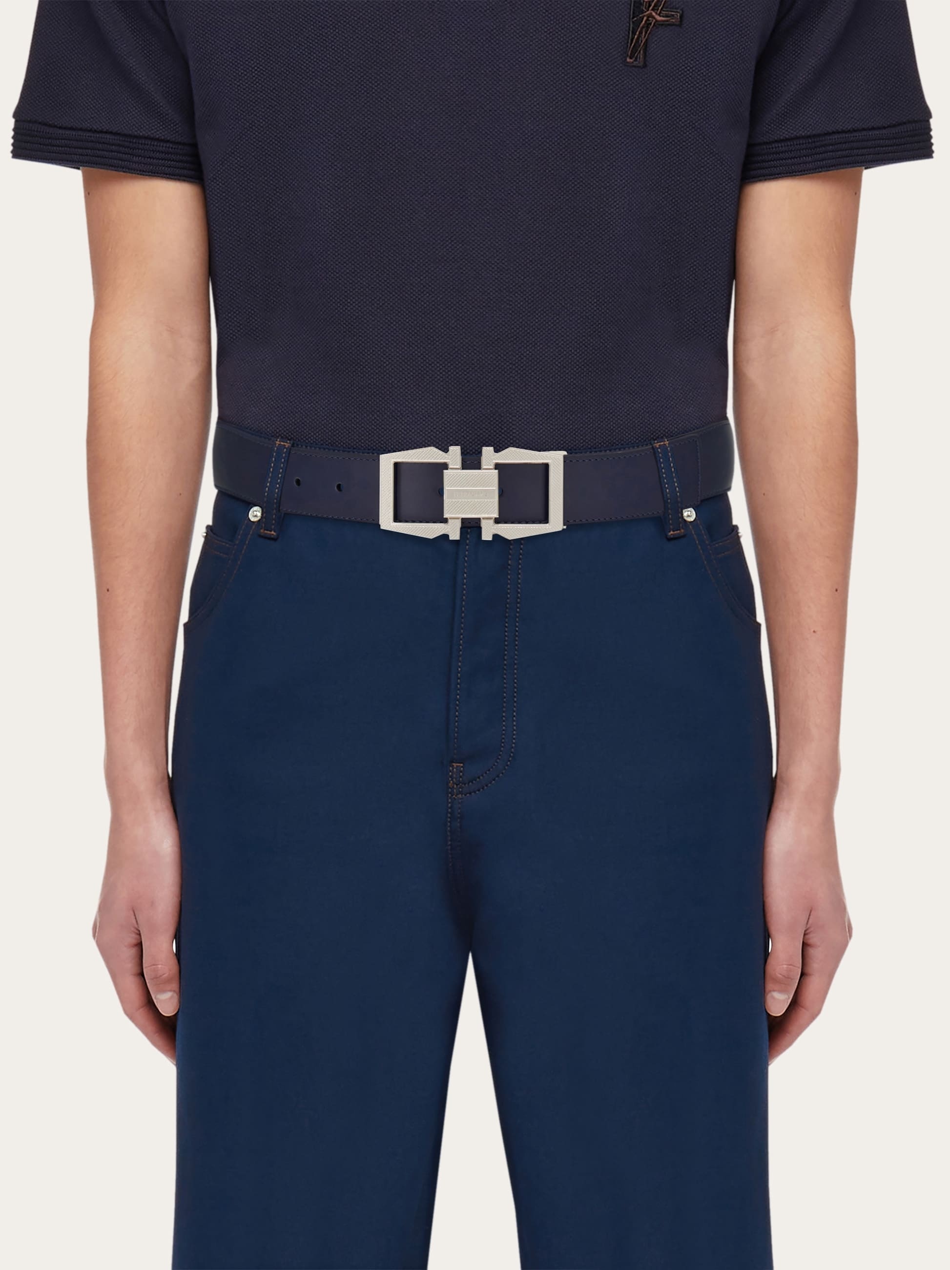 Reversible and adjustable Gancini belt - 4