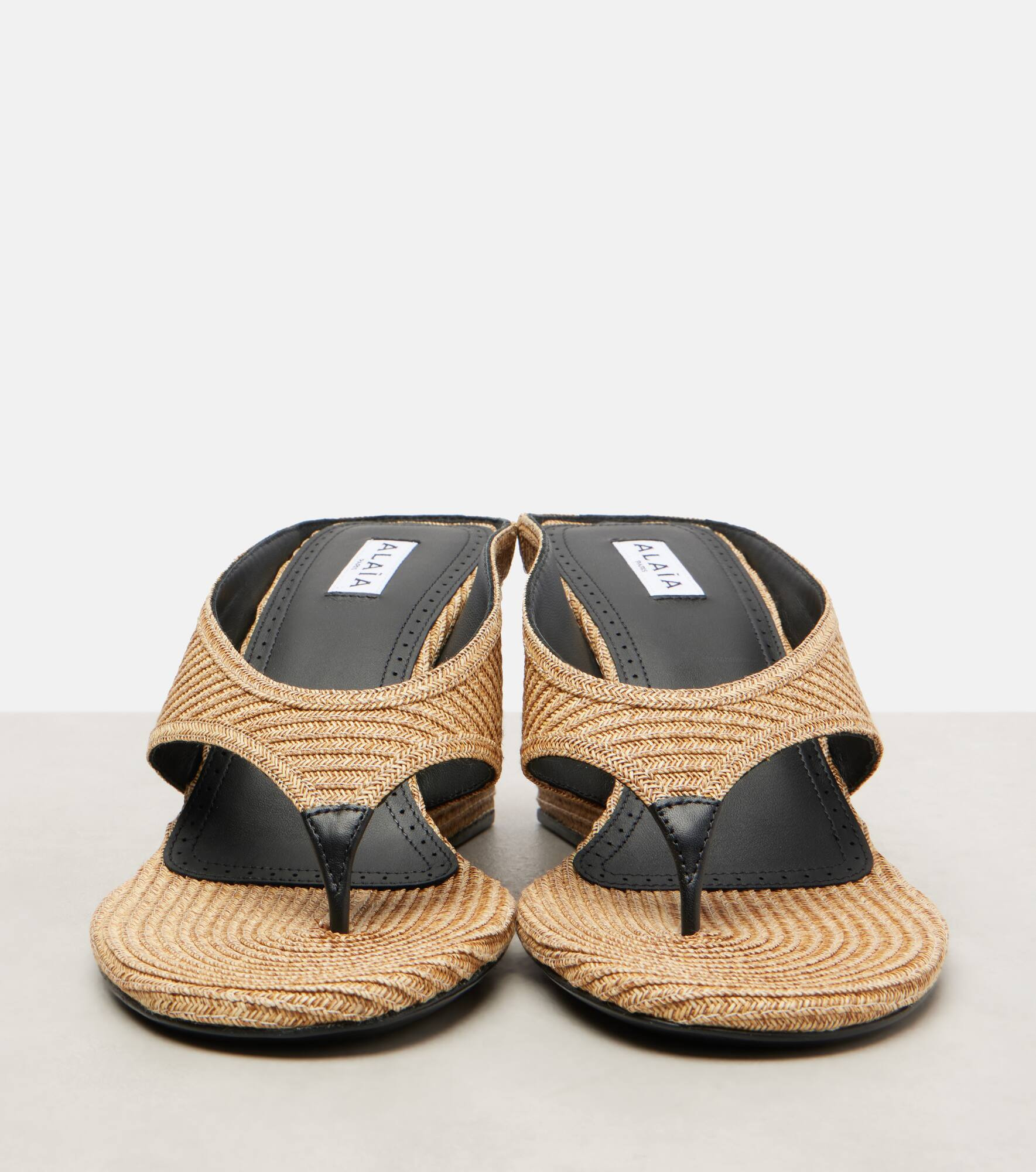 Cube 75 woven wedge thong sandals - 5